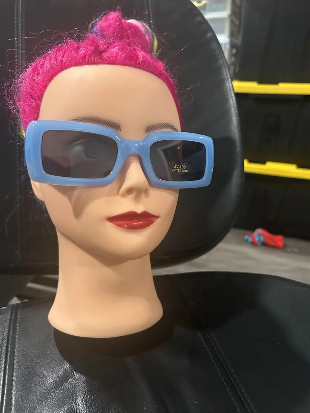 Blue Rectangular UV400 Women's Sunglasses
